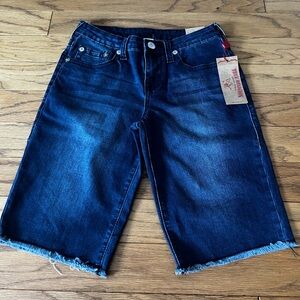 True Religion Dark Wash Denim Shorts